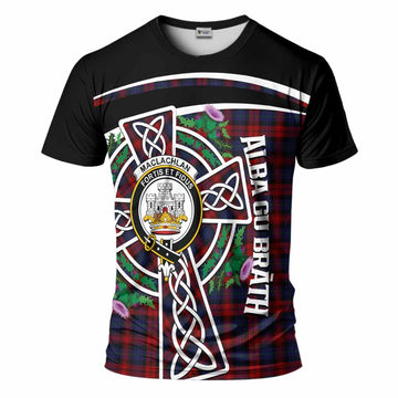 MacLachlan (McLachlan) Tartan Crest T-Shirt Scottish Thistle Celtic Cross Alba Gu Brath