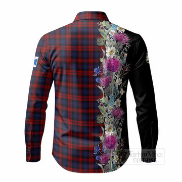 MacLachlan (McLachlan) Tartan Crest Thistle Floral Long Sleeve Button Shirts - Tartan Vibes Clothing