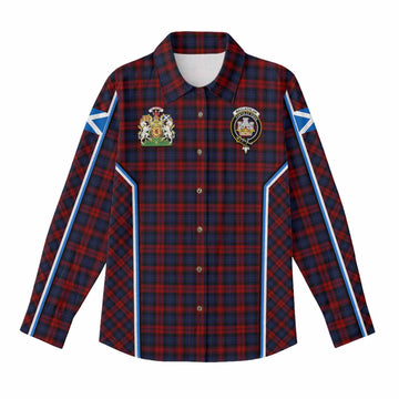 MacLachlan (McLachlan) Tartan Crest Women Casual Shirt Scotland Coat of Arm Flag Style - Tartan Vibes Clothing