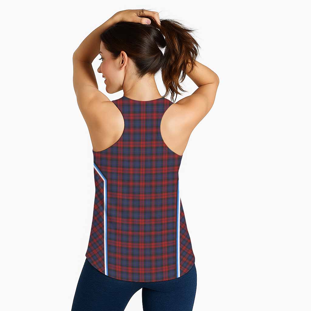 MacLachlan (McLachlan) Tartan Crest Women Racerback Tanks Scotland Coat of Arm Flag Style - Tartan Vibes Clothing