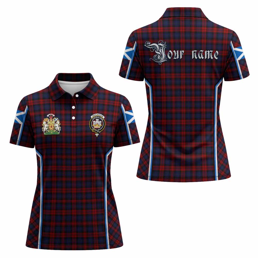 MacLachlan (McLachlan) Tartan Crest Women's Polo Shirt Scotland Coat of Arm Flag Style - Tartan Vibes Clothing