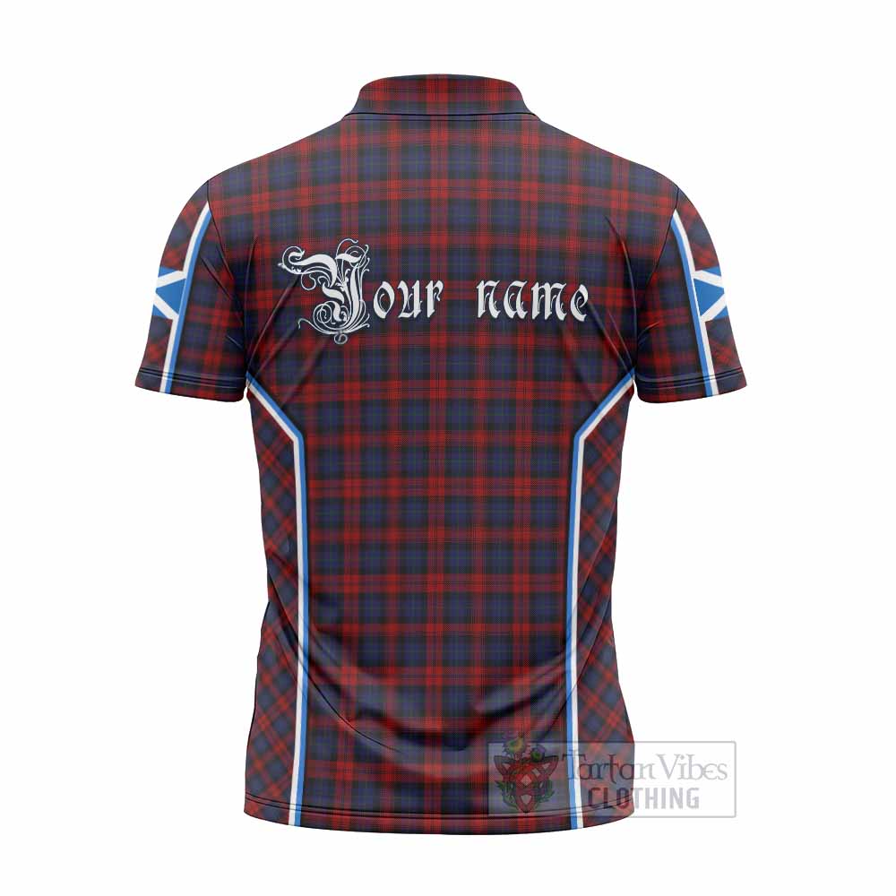MacLachlan (McLachlan) Tartan Crest Zipper Polo Shirt Scotland Coat of Arm Flag Style - Tartan Vibes Clothing