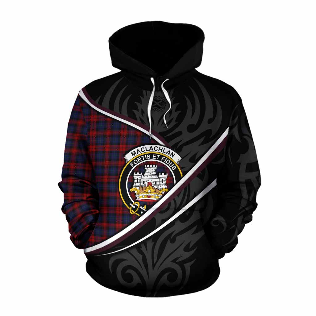 MacLachlan (McLachlan) Tartan Family Crest Cotton Hoodie Celtic Scottish Thistle Floral - Tartan Vibes Clothing