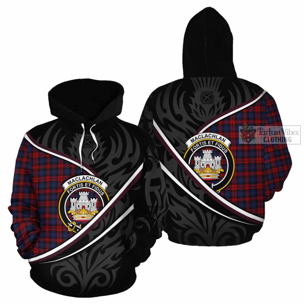 MacLachlan (McLachlan) Tartan Family Crest Cotton Hoodie Celtic Scottish Thistle Floral - Tartan Vibes Clothing