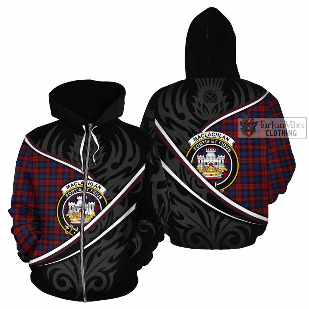 MacLachlan (McLachlan) Tartan Family Crest Cotton Hoodie Celtic Scottish Thistle Floral - Tartan Vibes Clothing