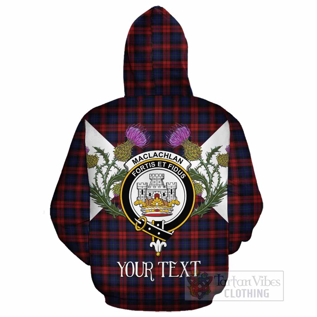 MacLachlan (McLachlan) Tartan Family Crest Cotton Hoodie Scottish Burns Night Thistle Floral