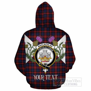 MacLachlan (McLachlan) Tartan Family Crest Cotton Hoodie Scottish Burns Night Thistle Floral