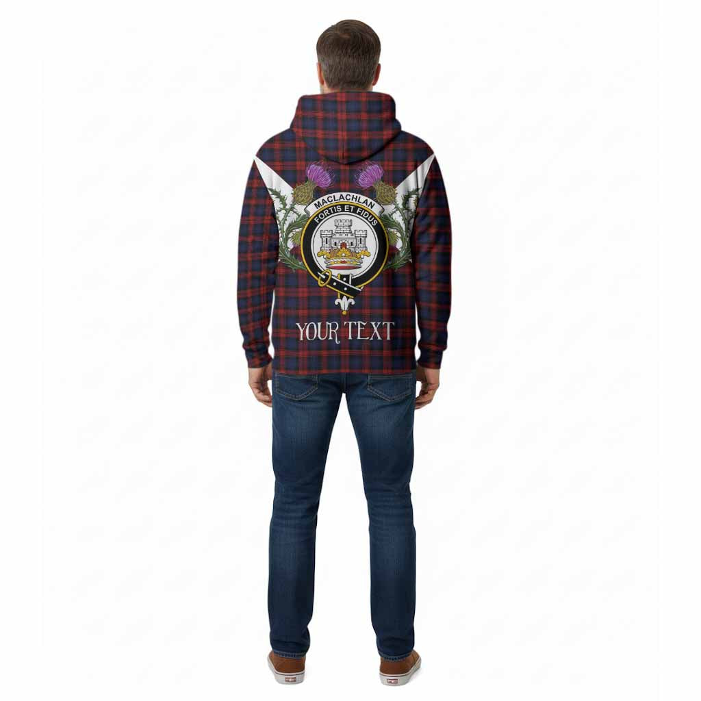 MacLachlan (McLachlan) Tartan Family Crest Cotton Hoodie Scottish Burns Night Thistle Floral