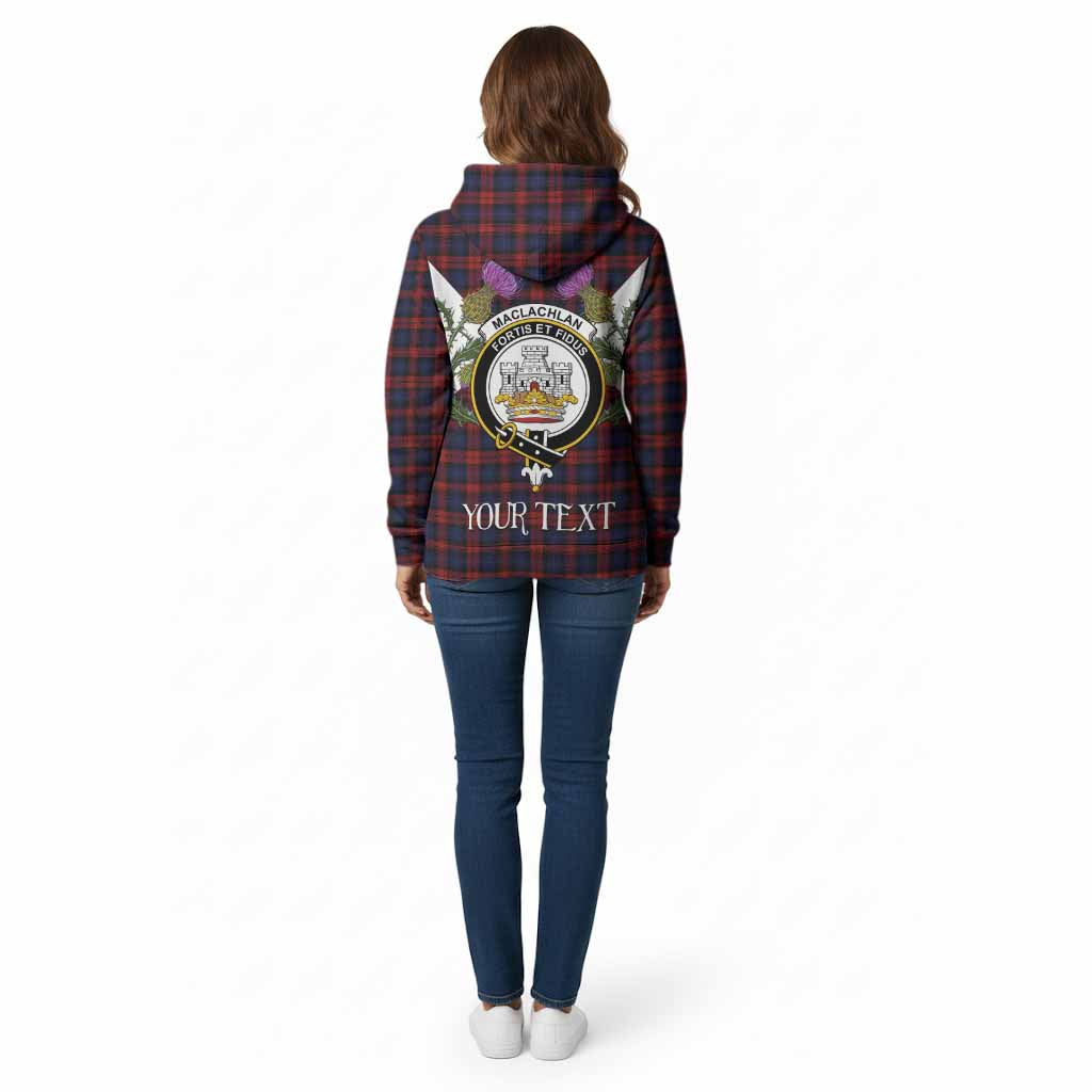 MacLachlan (McLachlan) Tartan Family Crest Cotton Hoodie Scottish Burns Night Thistle Floral
