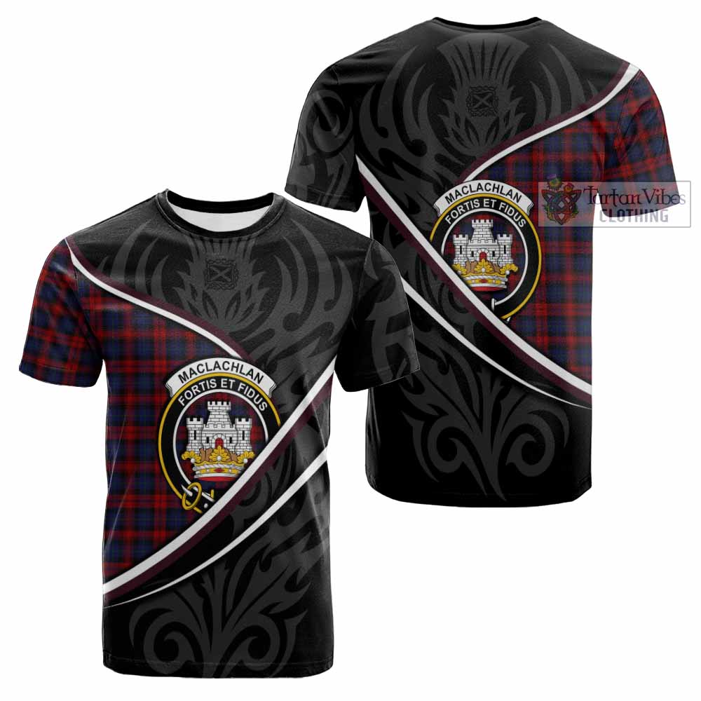 MacLachlan (McLachlan) Tartan Family Crest Cotton T-shirt Celtic Scottish Thistle Floral - Tartan Vibes Clothing
