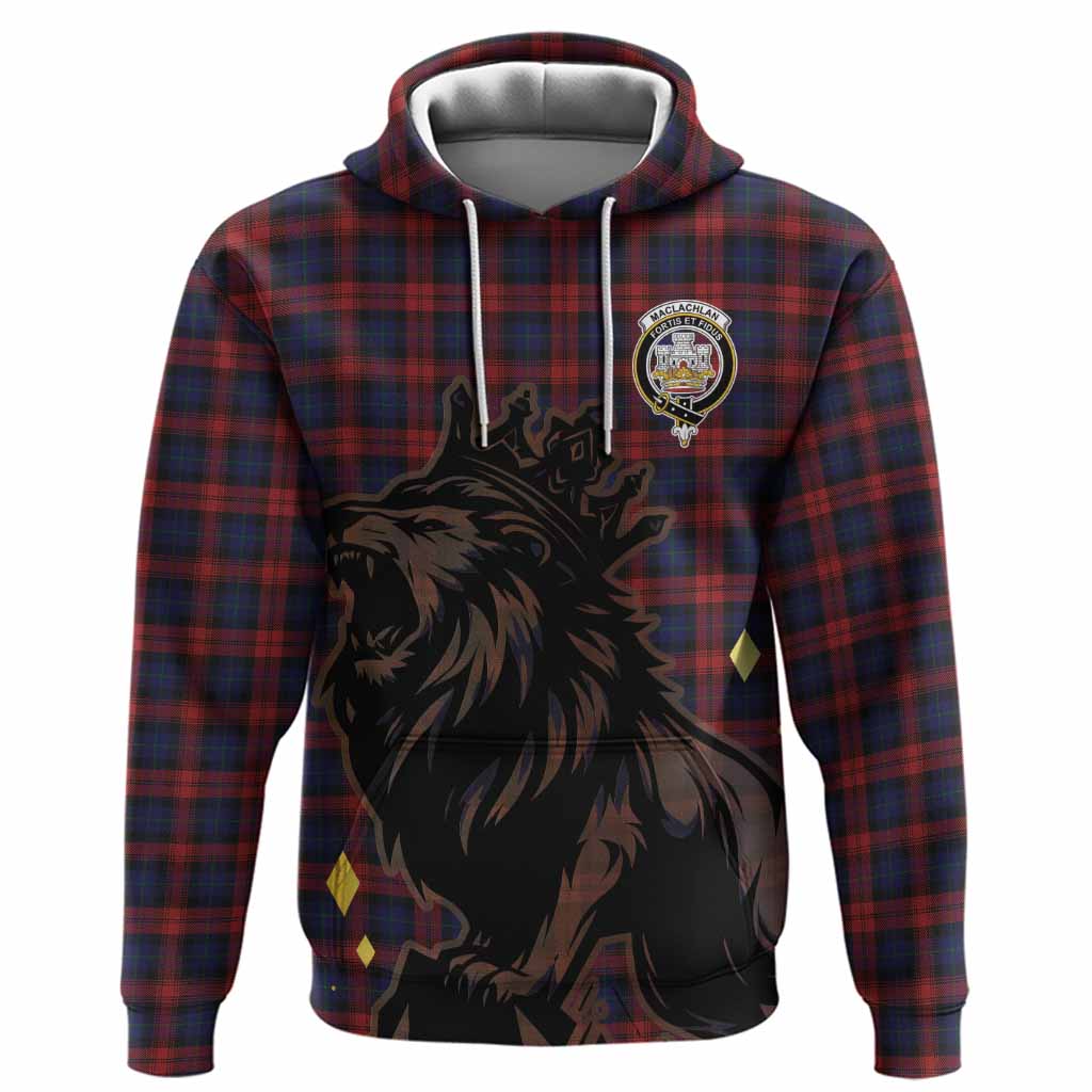 MacLachlan (McLachlan) Tartan Family Crest Hoodie Crowned Lion Roaring