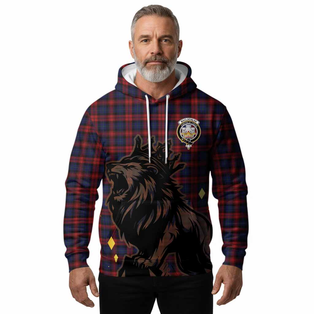 MacLachlan (McLachlan) Tartan Family Crest Hoodie Crowned Lion Roaring