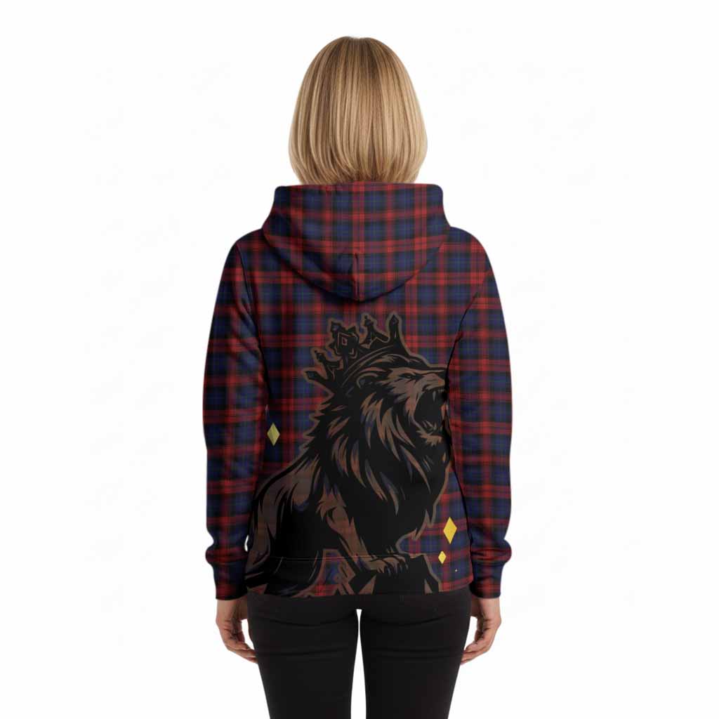 MacLachlan (McLachlan) Tartan Family Crest Hoodie Crowned Lion Roaring