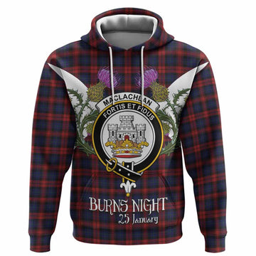 MacLachlan (McLachlan) Tartan Family Crest Hoodie Scottish Burns Night Thistle Floral