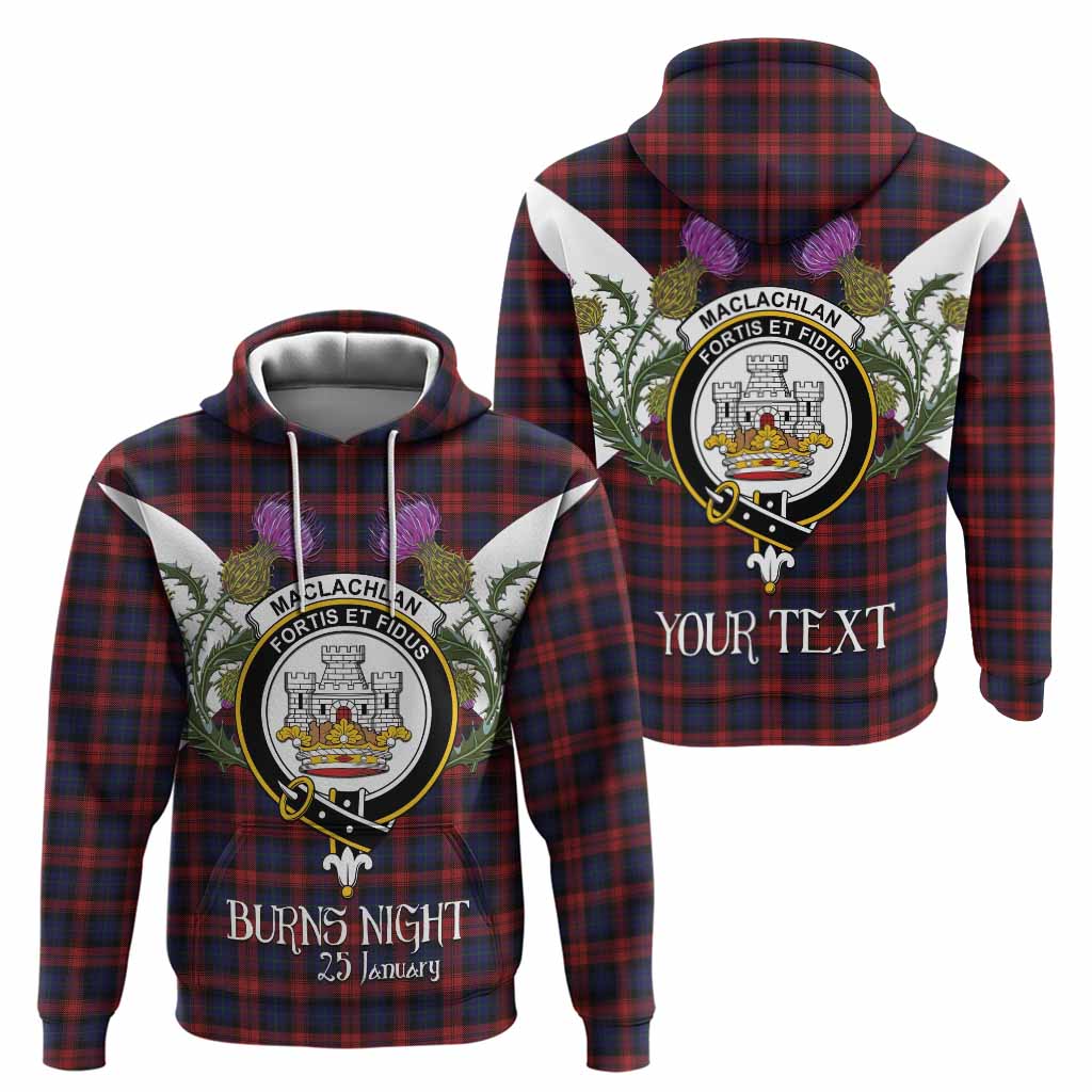 MacLachlan (McLachlan) Tartan Family Crest Hoodie Scottish Burns Night Thistle Floral
