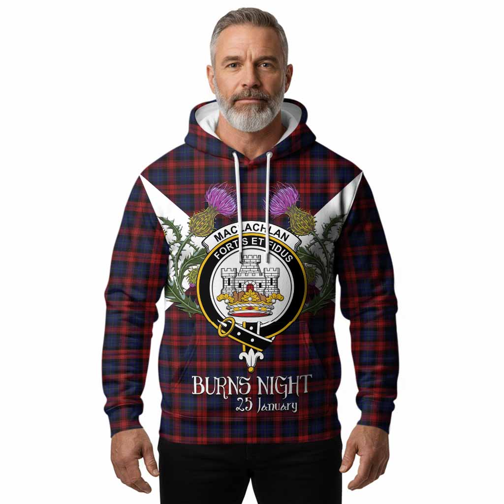 MacLachlan (McLachlan) Tartan Family Crest Hoodie Scottish Burns Night Thistle Floral