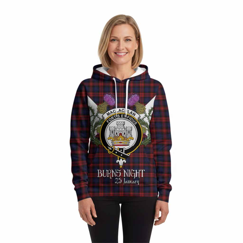 MacLachlan (McLachlan) Tartan Family Crest Hoodie Scottish Burns Night Thistle Floral