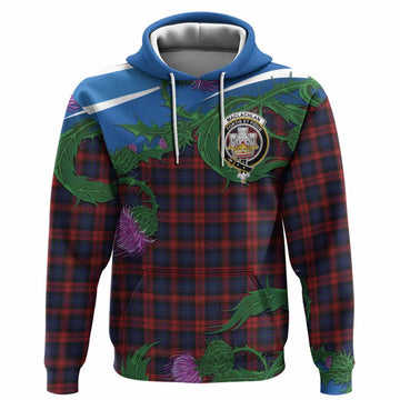 MacLachlan (McLachlan) Tartan Family Crest Hoodie Thistle in Minimalism