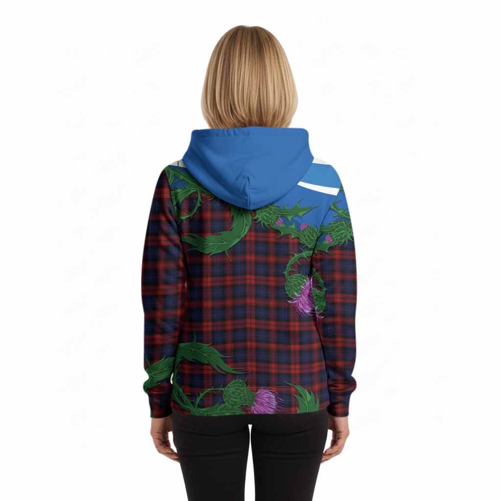 MacLachlan (McLachlan) Tartan Family Crest Hoodie Thistle in Minimalism