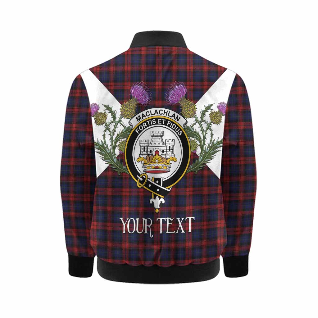 MacLachlan (McLachlan) Tartan Family Crest Kid Bomber Jacket Scottish Burns Night Thistle Floral
