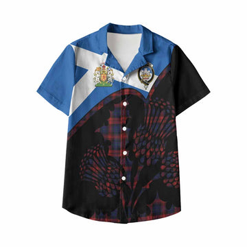 MacLachlan (McLachlan) Tartan Family Crest Kid Hawaiian Shirt Scotland Thistle Floral Flag Style