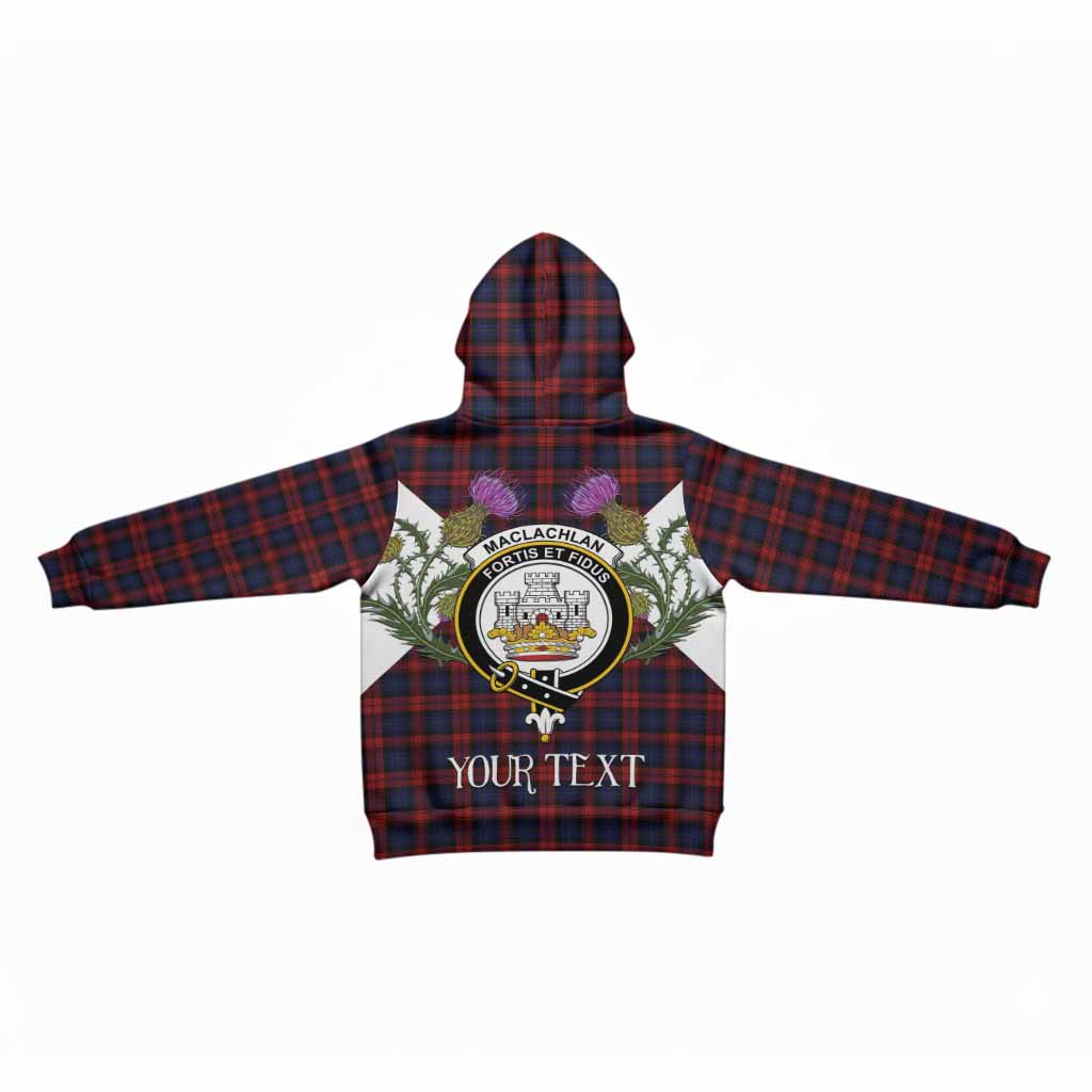 MacLachlan (McLachlan) Tartan Family Crest Kid Hoodie Scottish Burns Night Thistle Floral
