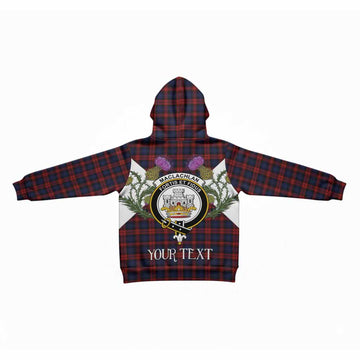 MacLachlan (McLachlan) Tartan Family Crest Kid Hoodie Scottish Burns Night Thistle Floral