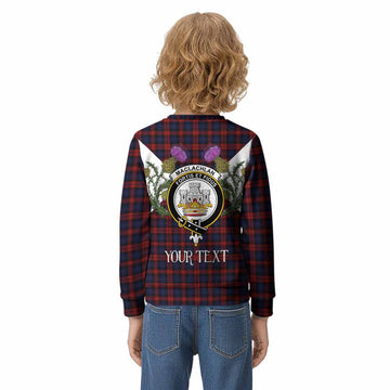 MacLachlan (McLachlan) Tartan Family Crest Kid Knitted Sweatshirt Scottish Burns Night Thistle Floral