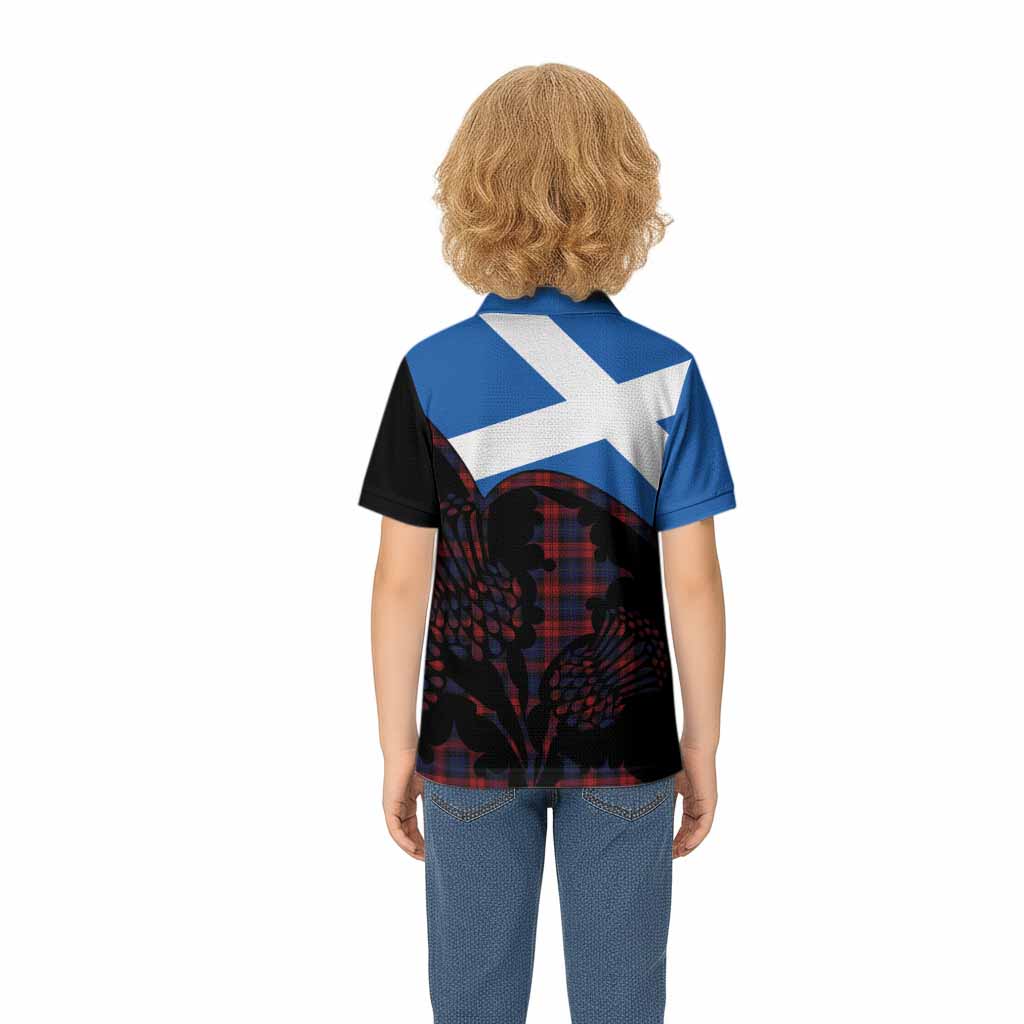 MacLachlan (McLachlan) Tartan Family Crest Kid Polo Shirt Scotland Thistle Floral Flag Style