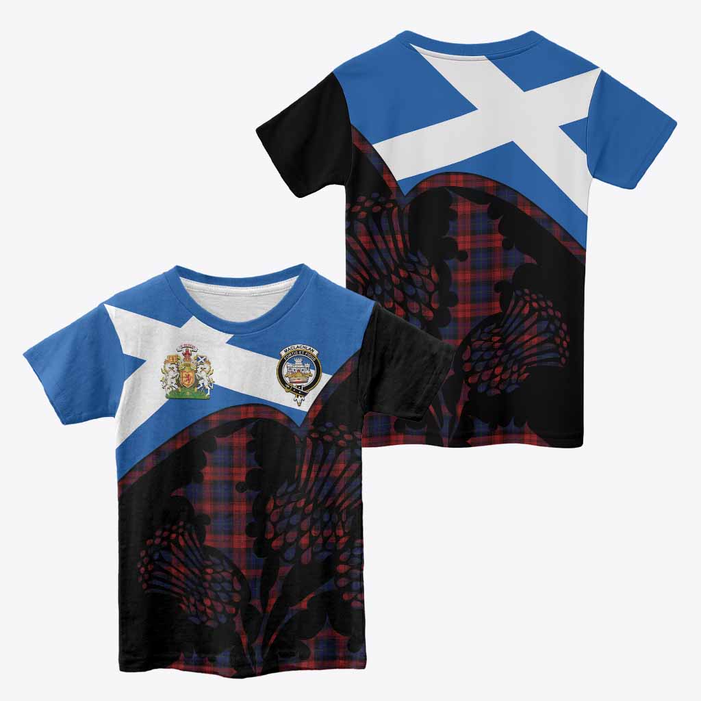 MacLachlan (McLachlan) Tartan Family Crest Kid T-shirt Scotland Thistle Floral Flag Style