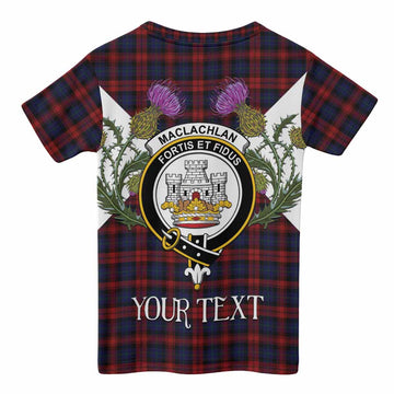 MacLachlan (McLachlan) Tartan Family Crest Kid T-shirt Scottish Burns Night Thistle Floral
