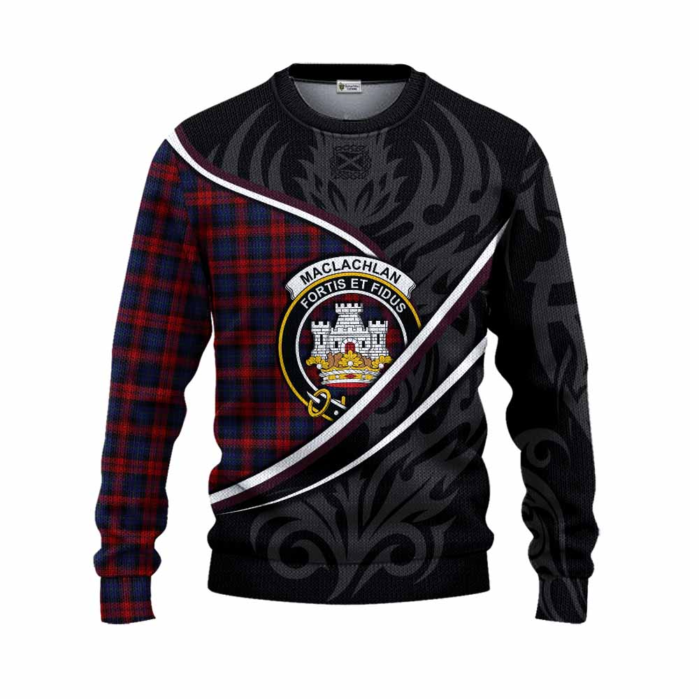 MacLachlan (McLachlan) Tartan Family Crest Knitted Sweater Celtic Scottish Thistle Floral - Tartan Vibes Clothing