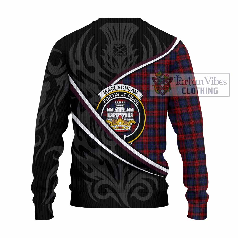 MacLachlan (McLachlan) Tartan Family Crest Knitted Sweater Celtic Scottish Thistle Floral - Tartan Vibes Clothing