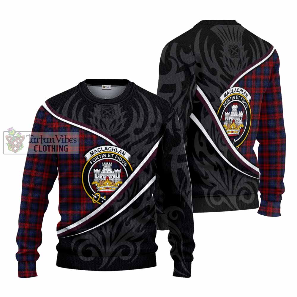 MacLachlan (McLachlan) Tartan Family Crest Knitted Sweater Celtic Scottish Thistle Floral - Tartan Vibes Clothing