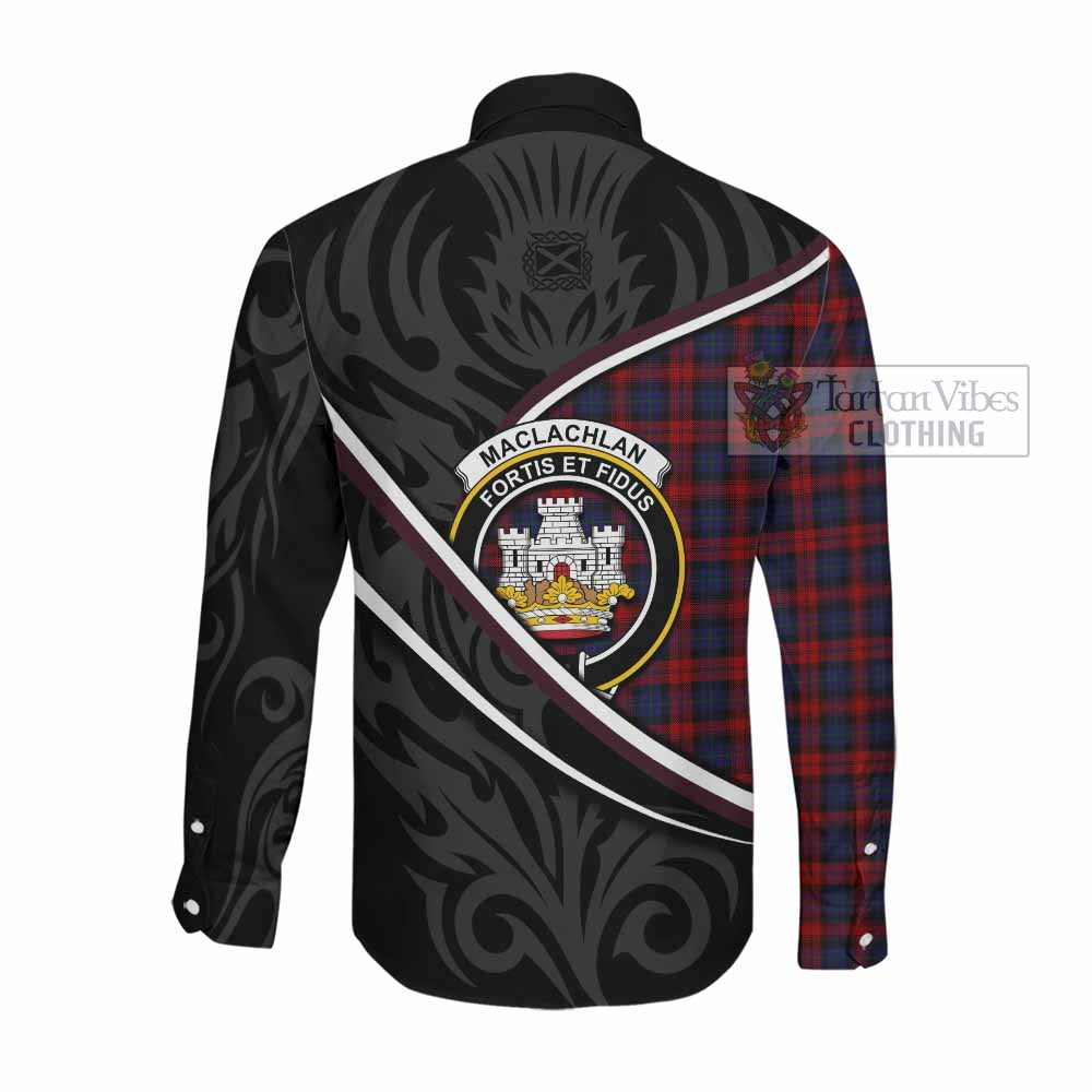 MacLachlan (McLachlan) Tartan Family Crest Long Sleeve Button Shirts Celtic Scottish Thistle Floral - Tartan Vibes Clothing