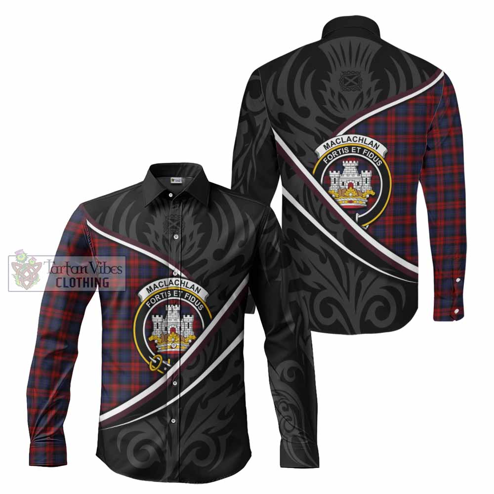 MacLachlan (McLachlan) Tartan Family Crest Long Sleeve Button Shirts Celtic Scottish Thistle Floral - Tartan Vibes Clothing