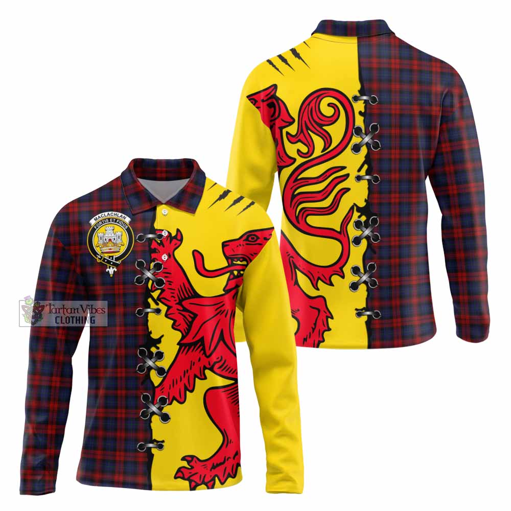 MacLachlan (McLachlan) Tartan Family Crest Long Sleeve Polo Shirt Lion Rampant Honor - Tartan Vibes Clothing