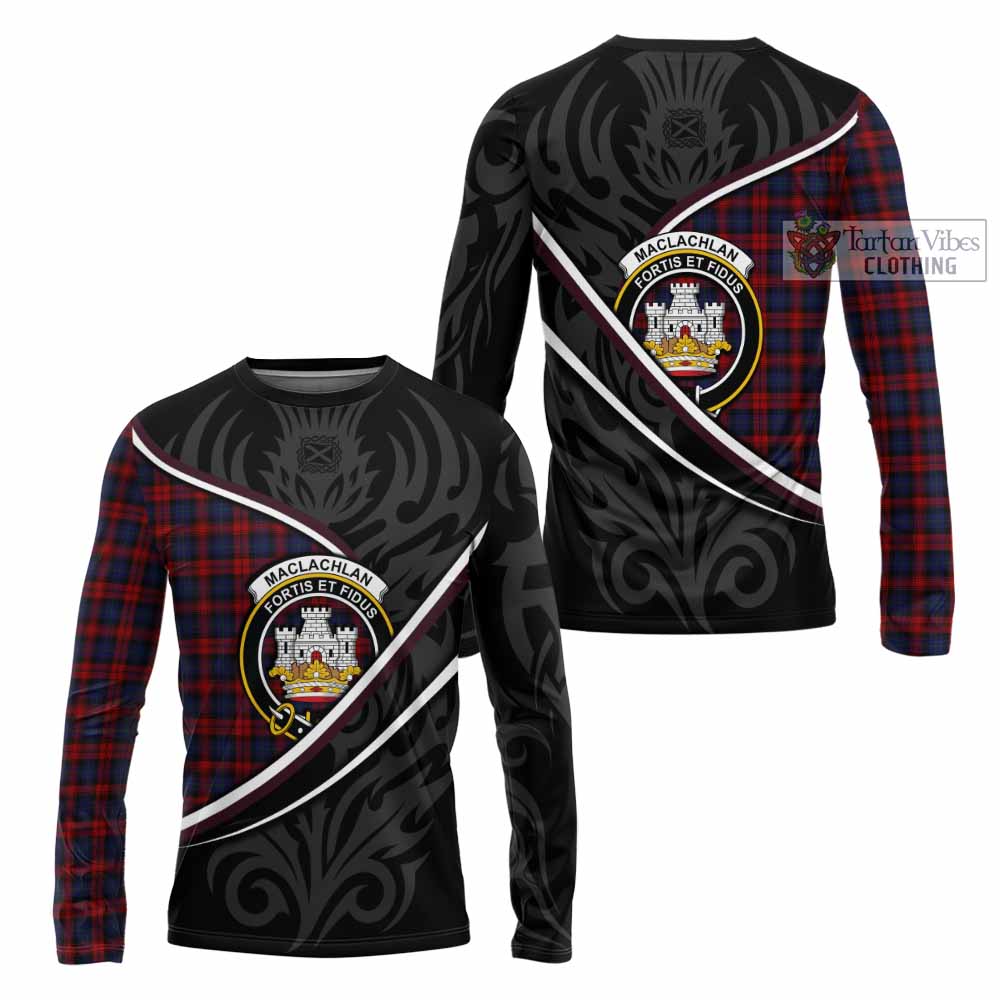 MacLachlan (McLachlan) Tartan Family Crest Long Sleeve T-Shirt Celtic Scottish Thistle Floral - Tartan Vibes Clothing