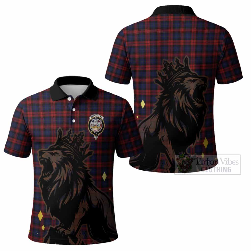 MacLachlan (McLachlan) Tartan Family Crest Polo Shirt Crowned Lion Roaring