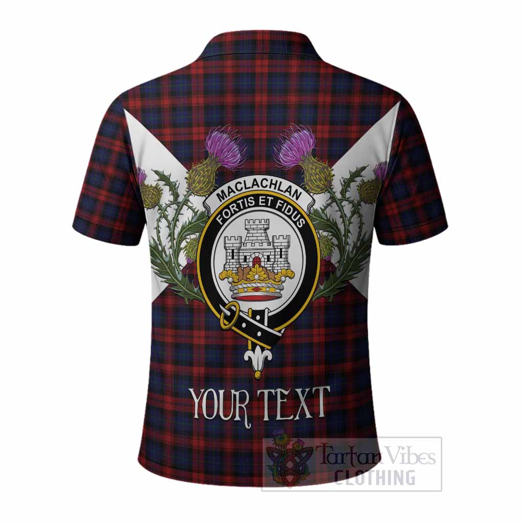 MacLachlan (McLachlan) Tartan Family Crest Polo Shirt Scottish Burns Night Thistle Floral