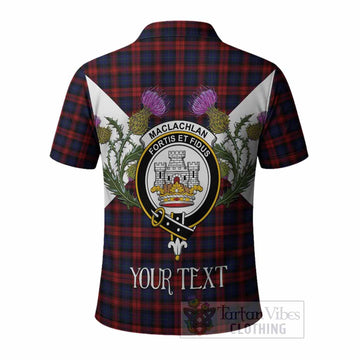 MacLachlan (McLachlan) Tartan Family Crest Polo Shirt Scottish Burns Night Thistle Floral