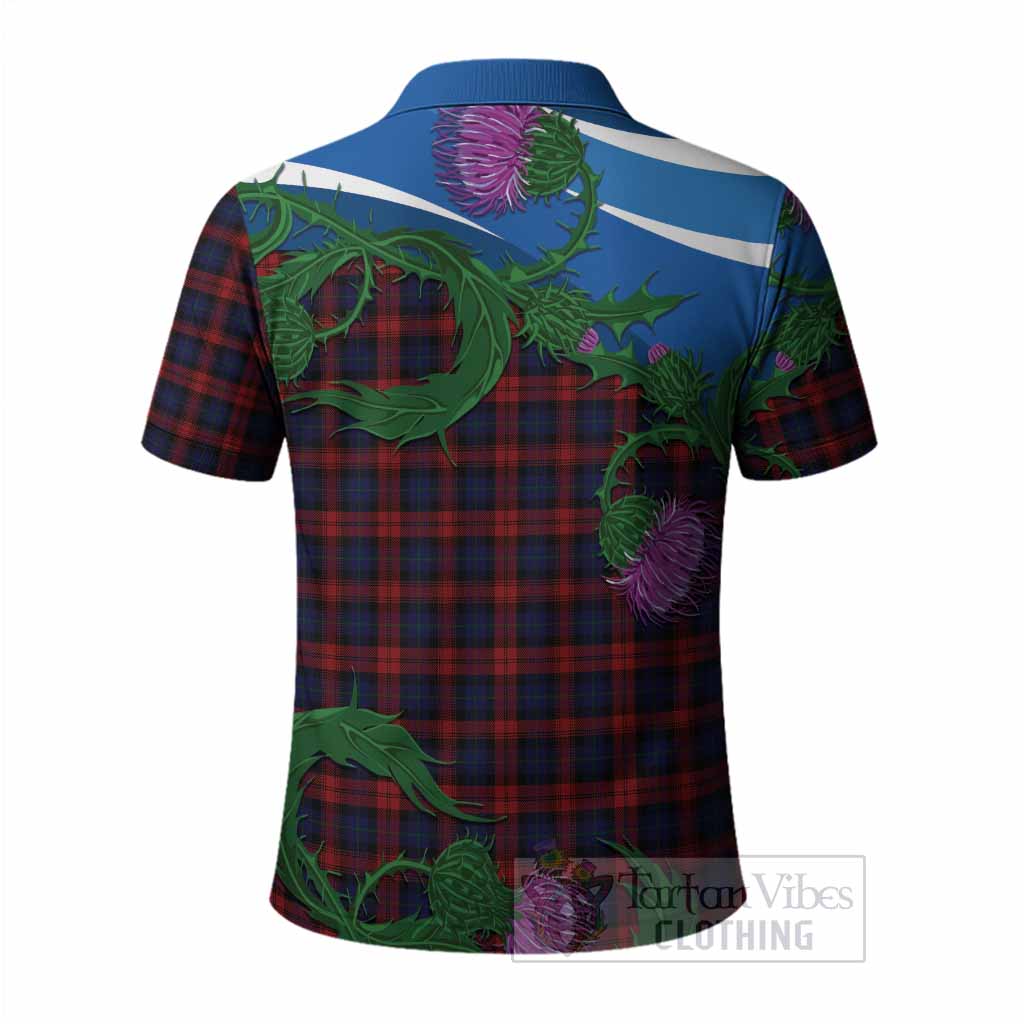 MacLachlan (McLachlan) Tartan Family Crest Polo Shirt Thistle in Minimalism