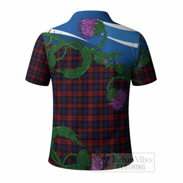 MacLachlan (McLachlan) Tartan Family Crest Polo Shirt Thistle in Minimalism