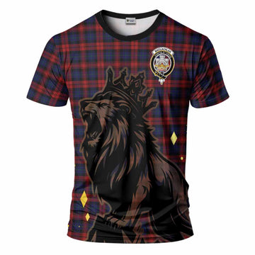 MacLachlan (McLachlan) Tartan Family Crest T-Shirt Crowned Lion Roaring