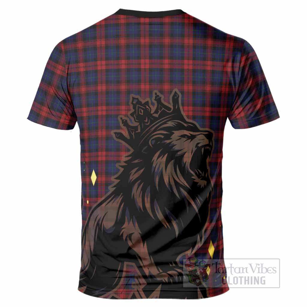 MacLachlan (McLachlan) Tartan Family Crest T-Shirt Crowned Lion Roaring
