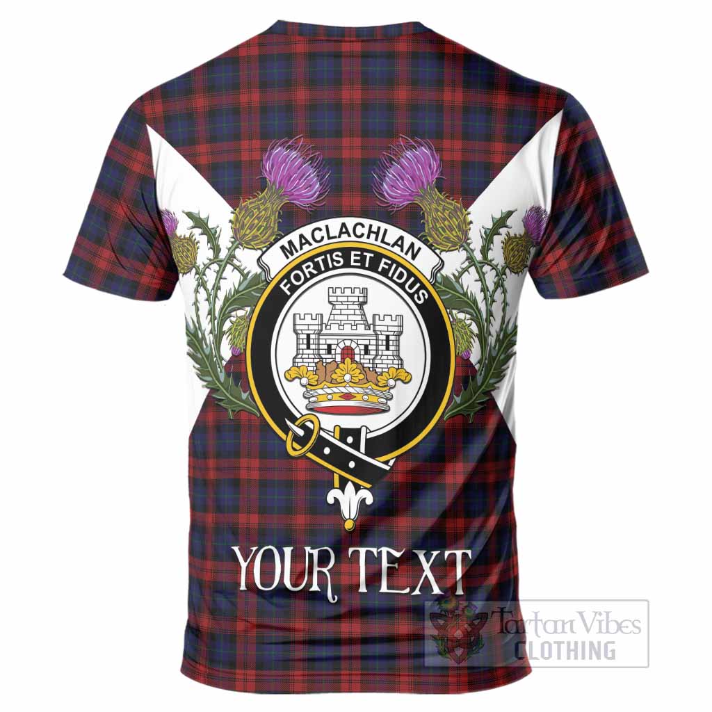 MacLachlan (McLachlan) Tartan Family Crest T-Shirt Scottish Burns Night Thistle Floral