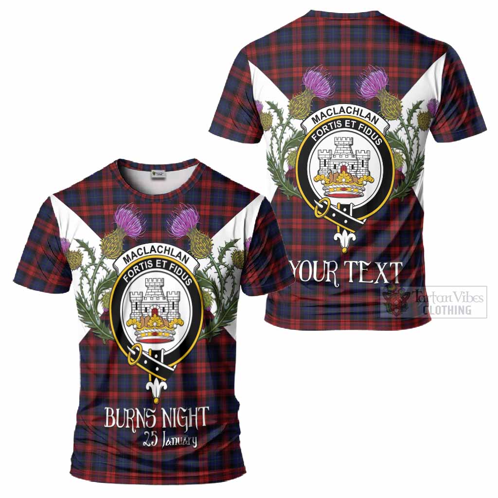 MacLachlan (McLachlan) Tartan Family Crest T-Shirt Scottish Burns Night Thistle Floral