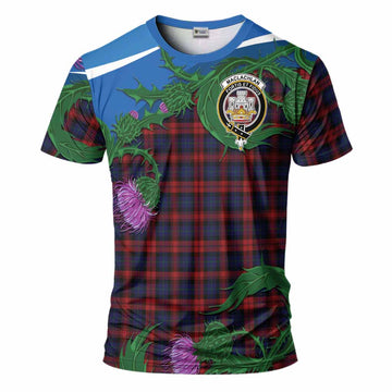 MacLachlan (McLachlan) Tartan Family Crest T-Shirt Thistle in Minimalism