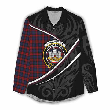 MacLachlan (McLachlan) Tartan Family Crest Women Casual Shirt Celtic Scottish Thistle Floral - Tartan Vibes Clothing