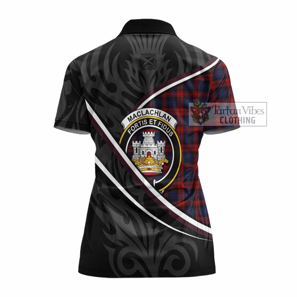 MacLachlan (McLachlan) Tartan Family Crest Women's Polo Shirt Celtic Scottish Thistle Floral - Tartan Vibes Clothing